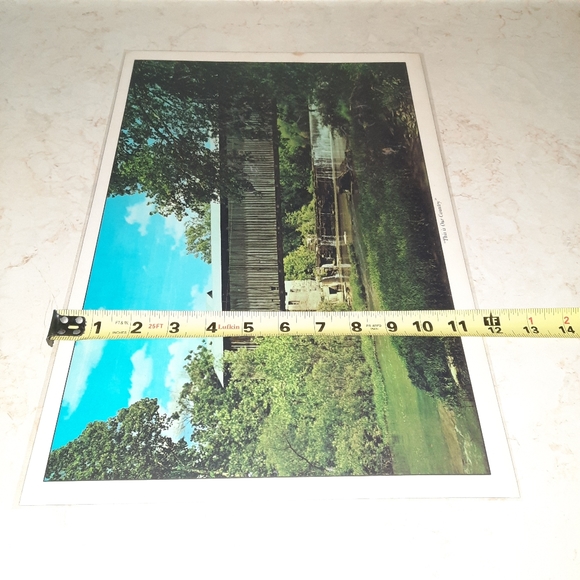 Vintage Placemat This Is Our Country Covered Bridge Bright Of America - Picture 6 of 6